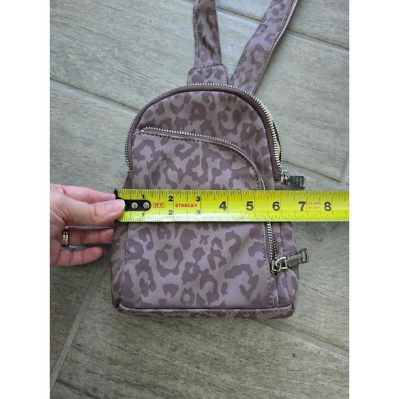 Crossbody Sling Purse Mini Backpack Animal Leopard Print Purple Travel Purse - Picture 2 of 11